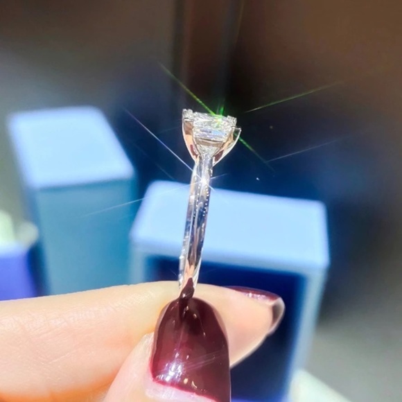 Swarovski Jewelry - Princess Cut 925 Silver 0.76Ct Engagement CZ Ring